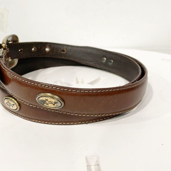 Greg Norman Mens golf belt Genuine leather with shark conchos Sz‎ 40 Brown - Picture 2 of 9